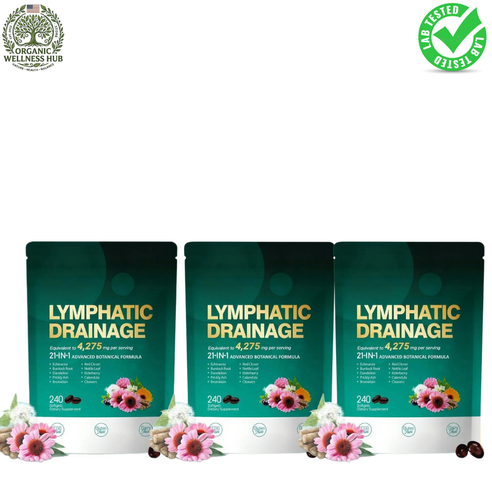 Lymphatic Drainage Supplement 4,275mg (3 Pack) – 720 Softgels | 21-in-1 Advanced Botanical Formula | Organic Wellness Hub