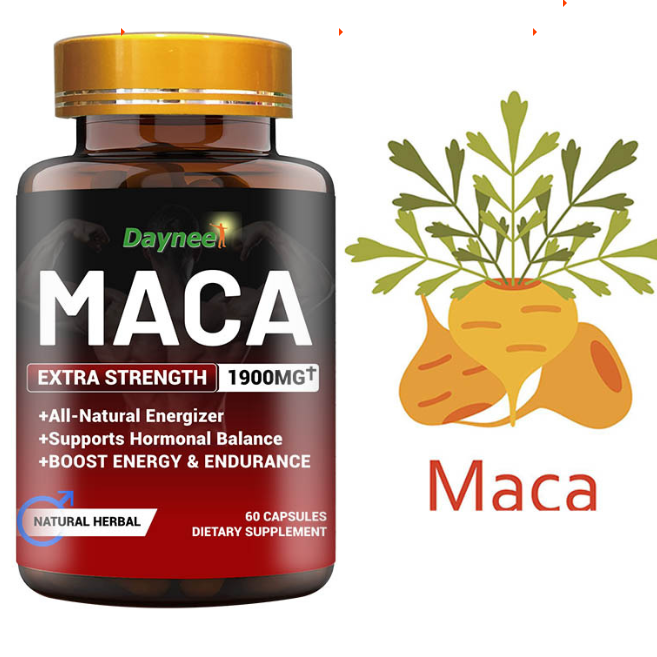 Maca Root Extra Strength 1900mg - All-Natural Energizer, Hormonal Balance, Energy & Endurance, 60 Capsules | Organic Wellness Hub