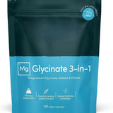 Magnesium Glycinate 3-in-1 1800mg Supplement | 90 Vegan Capsules | Organic Wellness Hub