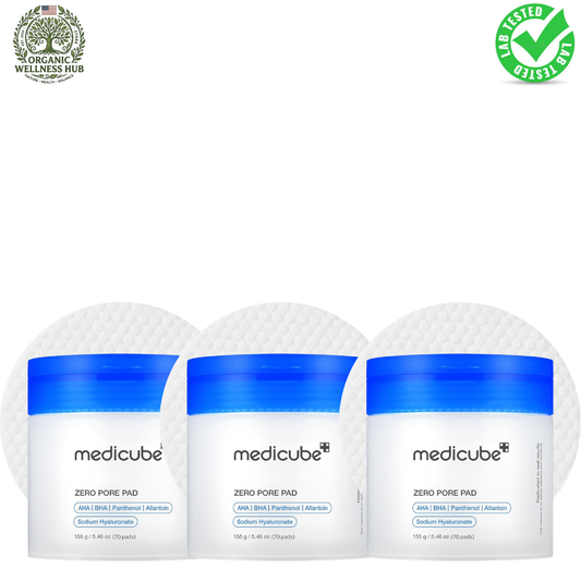 Medicube Zero Pore Pad - 3 Pack Bundle, 210 Pads, AHA BHA Exfoliating Toner Pads | Organic Wellness Hub
