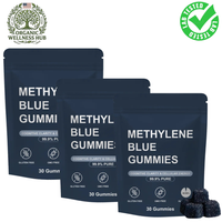 Methylene Blue Gummies 3 Pack 99.9% Pure - 90 Gummies | Cognitive Clarity and Cellular Energy Supplement Gluten Free GMO Free Lab Tested