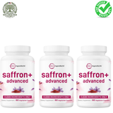 Micro Ingredients Saffron+ Advanced 3-Pack | 180 Vegetarian Capsules | Lab Tested | Organic Wellness Hub