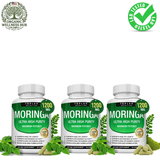 Moringa Capsules 3-Pack Bundle – 1200mg | Ultra High Purity | Vegan & Non-GMO | Lab Tested | Organic Wellness Hub