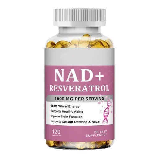 NAD+ Resveratrol Supplement 1600mg | Boost Energy, Anti-Aging & Brain Function | 120 Capsules | Lab Tested | Organic Wellness Hub