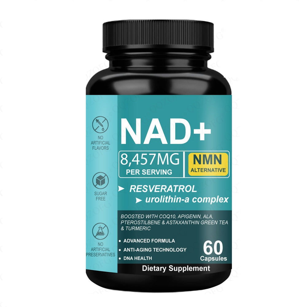 NAD+ Supplement 8457mg with Resveratrol & Urolithin-A Complex | Lab Tested Anti-Aging Formula | 60 Capsules | Organic Wellness Hub