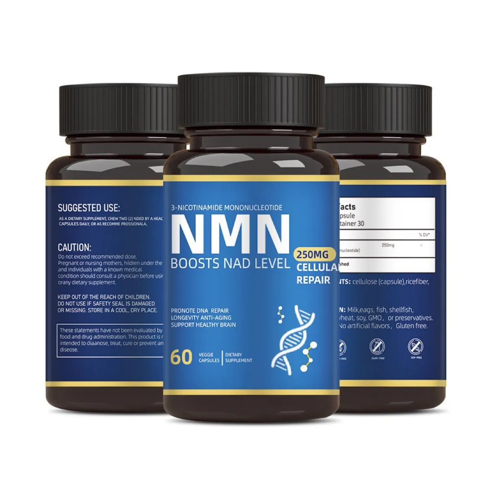 NMN 250mg Supplement — Boosts NAD+ Levels | DNA Repair | Anti-Aging | 60 Veggie Capsules – Organic Wellness Hub

