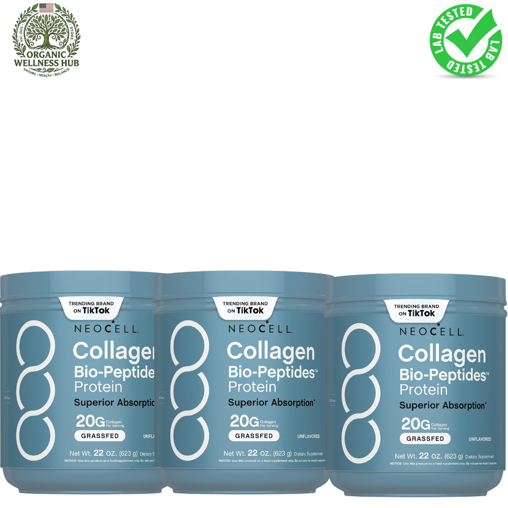NeoCell Collagen Bio-Peptides 3-Pack Bundle | 20G Grassfed Protein | Organic Wellness Hub
