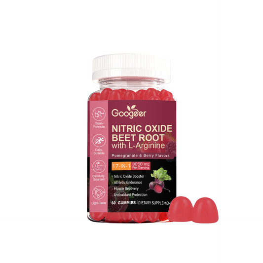 Nitric Oxide Beet Root Gummies with L-Arginine | 17-in-1 3050mg Formula | Pomegranate & Berry | 60 Gummies ? Organic Wellness Hub