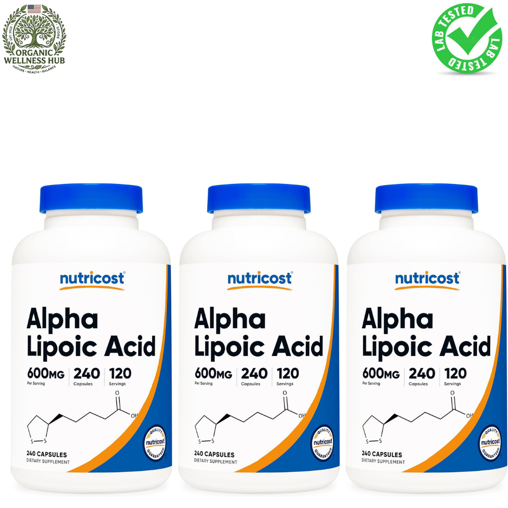 Nutricost Alpha Lipoic Acid 600mg (3 Pack) – 720 Capsules Total | Premium ALA Supplement | Organic Wellness Hub