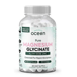 Ocean Organics Pure Magnesium Glycinate + Low Dose Zinc | Chelated Chelamax for Sleep, Muscle Cramps, Heart & Digestion – 90 Capsules | Organic Wellness Hub