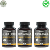 Onnit Alpha Brain 3-Pack (180 Capsules) – Memory & Focus Nootropic | Lab Tested
