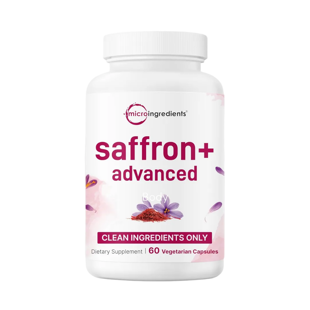 Organic Wellness Hub | Saffron+ Advanced Capsules 60ct — Clean Ingredients Only, Vegetarian, Mood Support, Lab Tested Dietary Supplement by Micro Ingredients
