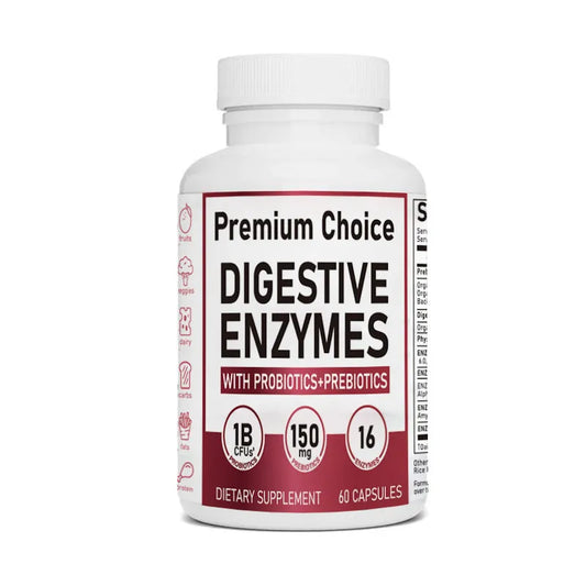 Premium Digestive Enzymes with Probiotics & Prebiotics | 16 Enzymes | 1B CFUs | 60 Capsules – Organic Wellness Hub