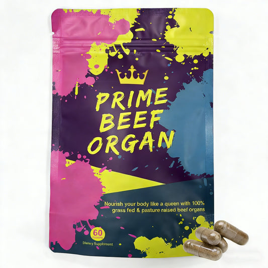 Prime Beef Organ Supplement Capsules | Grass-Fed & Pasture-Raised Beef Organs | 60 Capsules | Lab Tested | Organic Wellness Hub