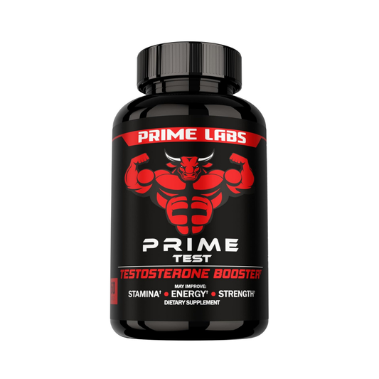 Prime Labs Prime Test Testosterone Booster for Men | Natural Stamina, Energy & Strength Supplement – 60 Caplets | Lab Tested | Organic Wellness Hub