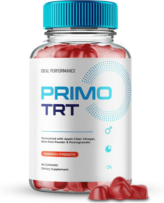 Primo TRT Gummies for Men Maximum Strength | Testosterone Support Gummies | 60 Gummies | Lab Tested | Organic Wellness Hub