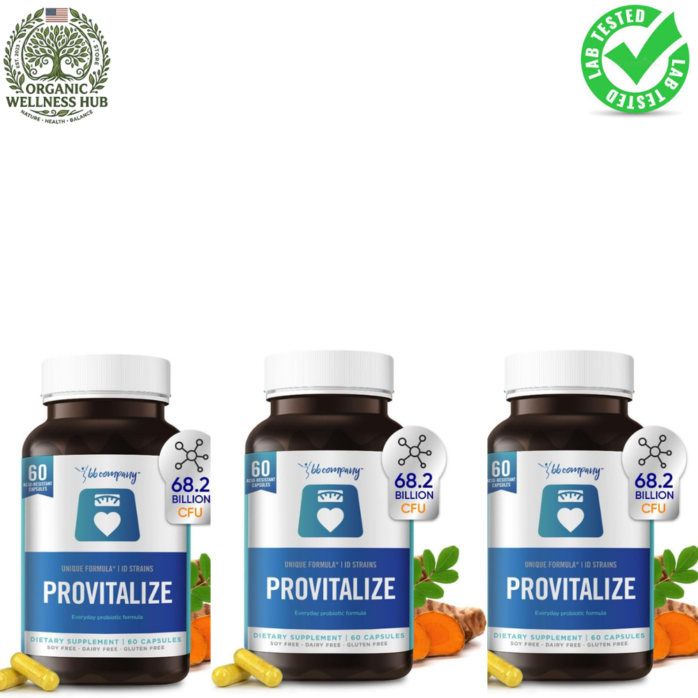 Provitalize 3-Pack Bundle | 68.2 Billion CFU Probiotic | 180 Acid-Resistant Capsules | Gut, Weight & Hormone Support | 3-Month Supply – Organic Wellness Hub
