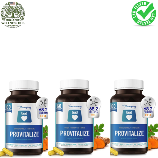 Provitalize 3-Pack Bundle | 68.2 Billion CFU Probiotic | 180 Acid-Resistant Capsules | Gut, Weight & Hormone Support | 3-Month Supply – Organic Wellness Hub
