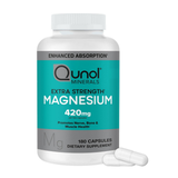 Qunol Extra Strength Magnesium 420mg Capsules 180 Count - High Absorption Magnesium Supplement for Muscle, Bone & Nerve Health | Organic Wellness Hub
