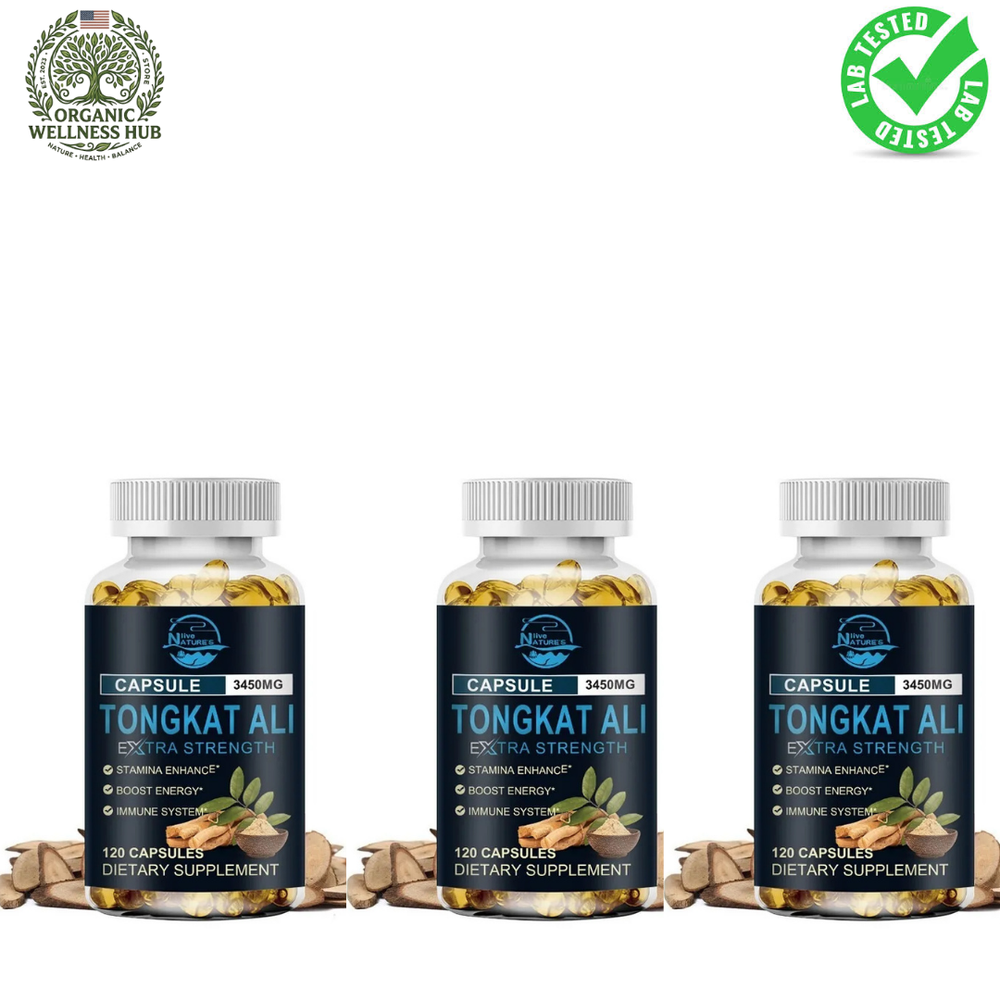 Tongkat Ali 3-Pack Bundle 3450mg Extra Strength | 360 Capsules | Lab Tested | Best Value | Organic Wellness Hub