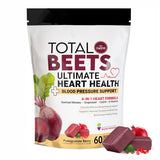 Total Beets Ultimate Heart Health - 4-in-1 Blood Pressure Support with CoQ10, Beetroot Nitrates, Grapeseed & B Vitamins | Pomegranate Berry | Organic Wellness Hub
