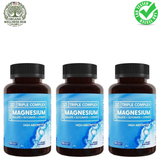 Triple Complex Magnesium 3-Pack | 300mg Malate Glycinate Citrate | 270 Veggie Caps | Organic Wellness Hub