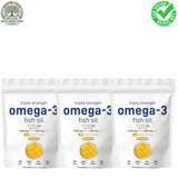 Triple Strength Omega-3 Fish Oil 4200mg (3-Pack) | 720 Softgels | 1200mg EPA + 900mg DHA | Organic Wellness Hub