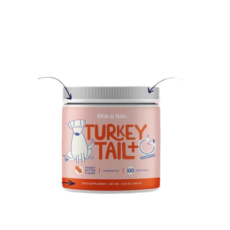 Turkey Tail+ Dog Supplement Powder with Probiotics | Immune & Gut Support | Lab Tested | Organic Wellness Hub