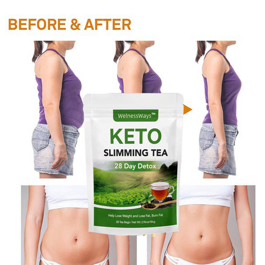 WelnessWays Keto Slimming Tea ? 28 Day Detox | Weight Loss & Fat Burn Herbal Tea | 28 Tea Bags | Natural Body Cleanse & Metabolism Booster | 2.96oz / 84g