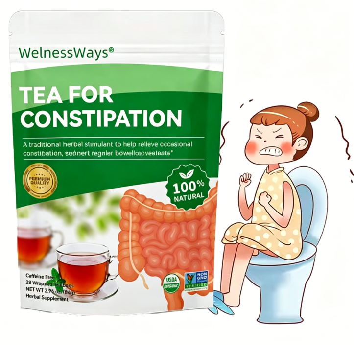 WelnessWays Tea for Constipation 100% Natural Herbal Laxative Tea | USDA Organic, Non-GMO | Supports Regular Bowel Movements & Digestive Relief | Caffeine-Free