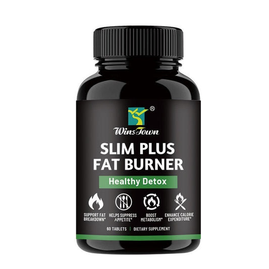 WinsTown Slim Plus Fat Burner | 60 Tablets | Healthy Detox | Support Fat Breakdown | Suppress Appetite | Boost Metabolism | Enhance Calorie Expenditure | Weight Loss Dietary Supplement