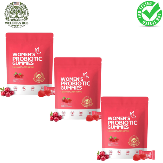 Women's Probiotic Gummies 3-Pack – 180 Count | 5 Billion CFUs | Cranberry, Vegan, No Sugar | 90-Day Supply
