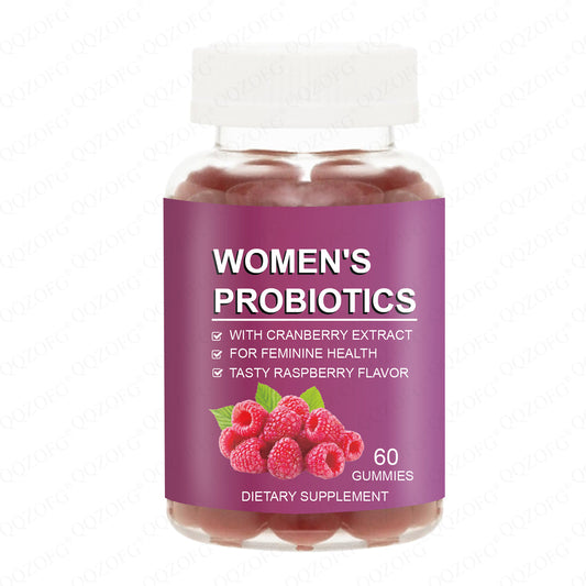 Women's Probiotic Gummies with Cranberry Extract | Feminine Health, UTI & Gut Support | Raspberry Flavor | 60 Count