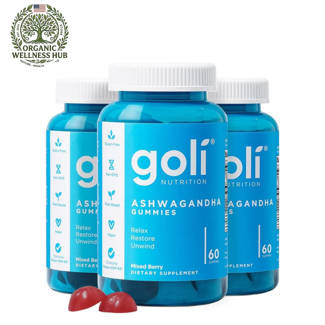 Goli Nutrition Ashwagandha Gummies 3 Pack | 180 Gummies | KSM 66 Clinically Proven | Relax Restore Unwind | Mixed Berry | Stress Relief | Sleep Support | Vegan Non GMO Gluten Free