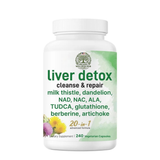 Liver Detox Cleanse & Repair 20-in-1 Formula - 240 Vegetarian Capsules | Organic Wellness Hub