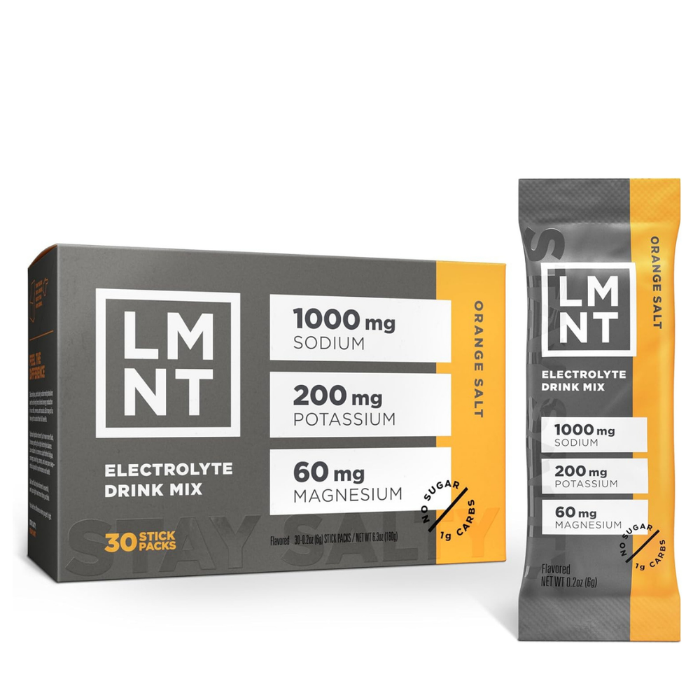 LMNT Electrolyte Drink Mix Orange Salt 30 Stick Packs (Pack of 4) | Lab Tested Hydration | Organic Wellness Hub