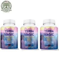 Yerba Magic Yerba Mate Capsules 3-Pack Bundle | 100% Pure Unsmoked | 75mg Natural Caffeine | 180 Capsules – 90-Day Supply