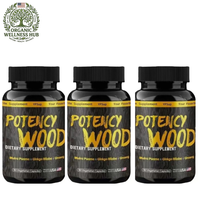 Potency Wood 3-Pack Bundle | Male Vitality Supplement | Muira Puama, Ginkgo Biloba & Ginseng | 180 Vegetarian Capsules | Made in USA