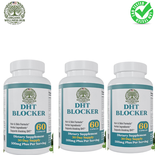 Organic Wellness Hub 3X DHT Blocker Hair & Skin Formula | 180 Capsules | Lab Tested Hair Wellness Support