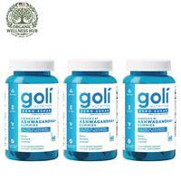 Goli Ashwagandha Plus Gummies Zero Sugar 3 Pack | 180 Gummies | Americas Number 1 | KSM 66 | L Theanine | Maca | Vitamin D | Relax Restore Unwind | Vegan Non GMO Gluten Free