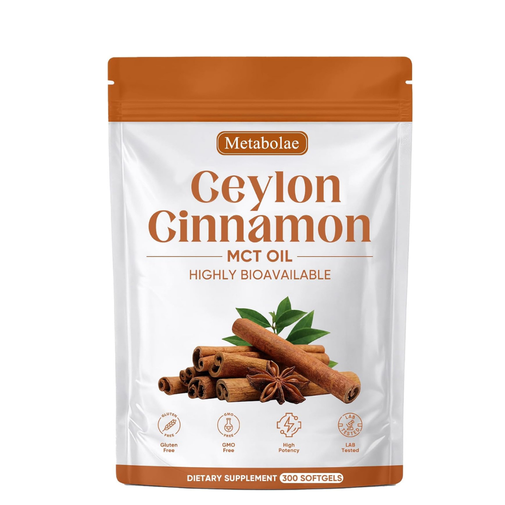 Metabolae Ceylon Cinnamon with MCT Oil Softgels 300 Count (3 Pack) – High Potency Cinnamon Supplement | Organic Wellness Hub