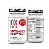 3-Pack 10X Health Optimize Methylated Multivitamin | 34-in-1 Formula | 90 Capsules | Lab Tested | Organic Wellness Hub