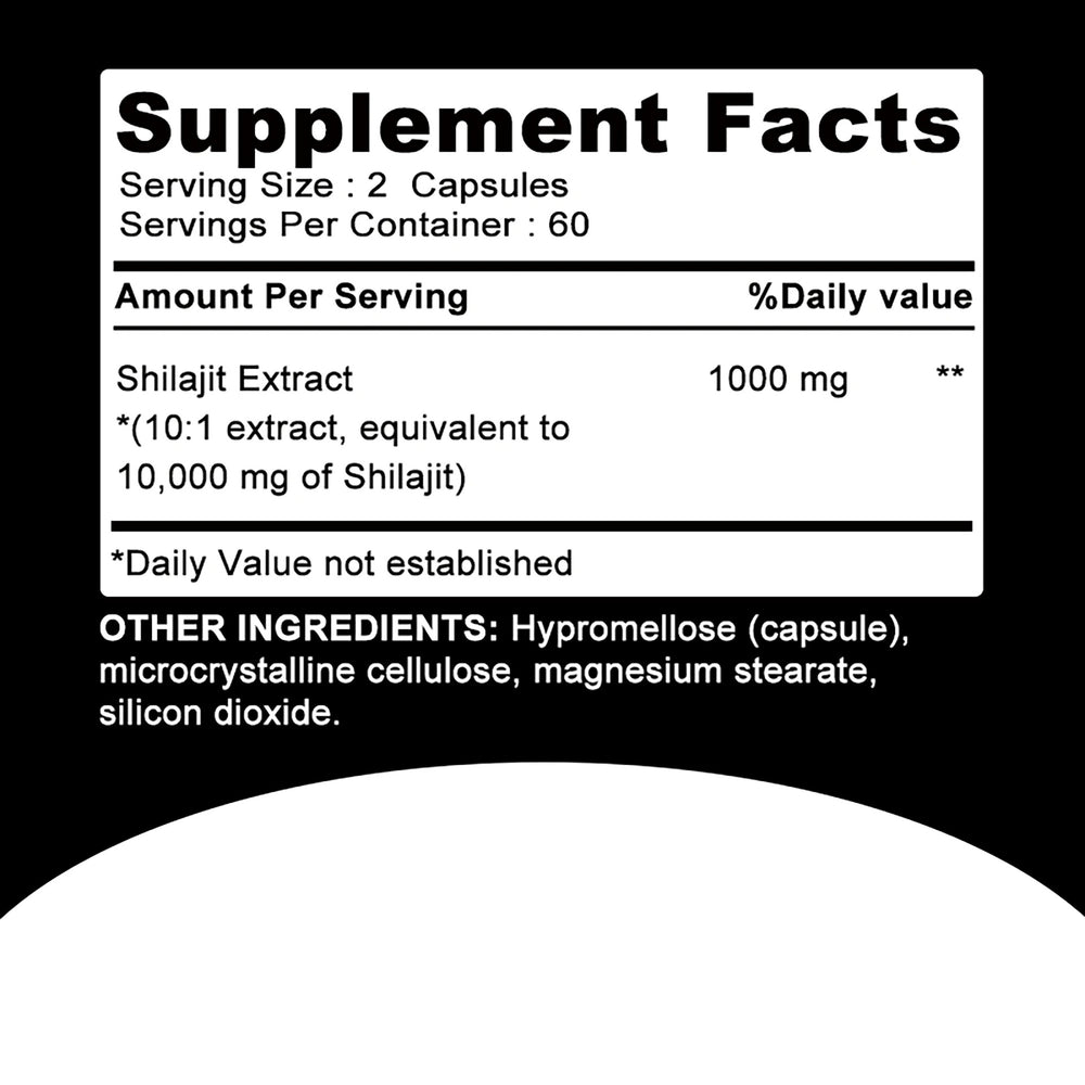 Pure Himalayan Shilajit Supplement 10000mg -120 Capsules for Energy, Vitality & Stamina | Organic Wellness Hub