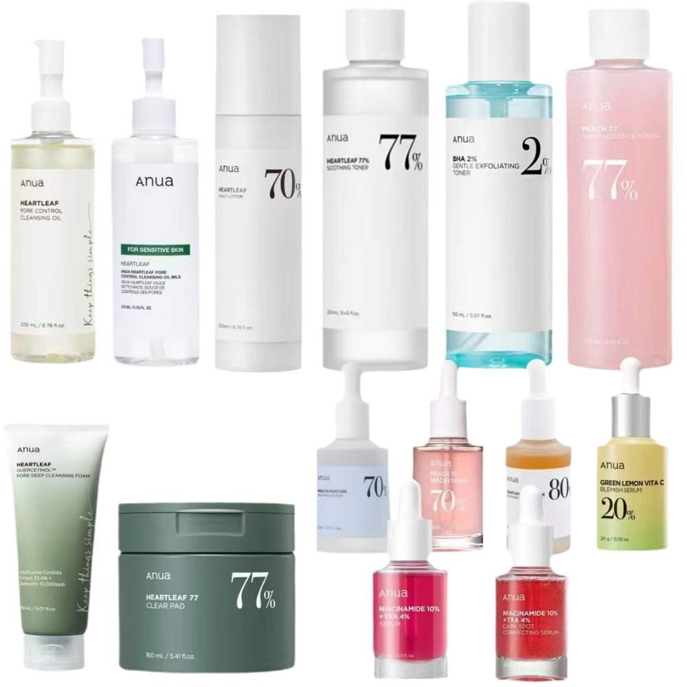 Anua Korean Skincare Set - Heartleaf 77% Toner, Cleansing Oil, Niacinamide Serum & Complete K-Beauty Routine | Organic Wellness Hub