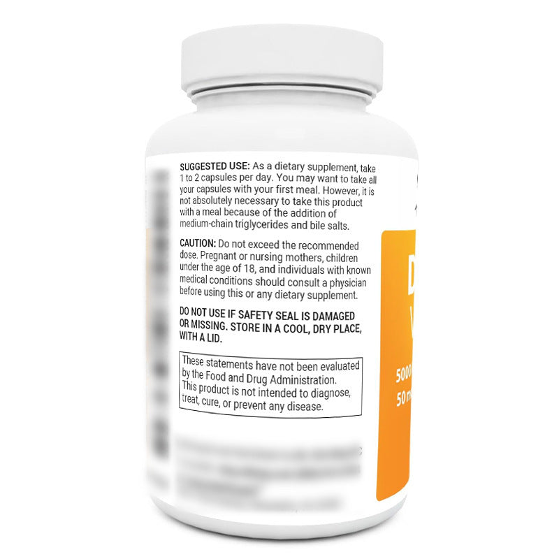Vitamin D3 K2 5000 IU Supplement | 60 Capsules | Immune Support, Bone Health & Heart Function | Clapp D3 & K2 Formula