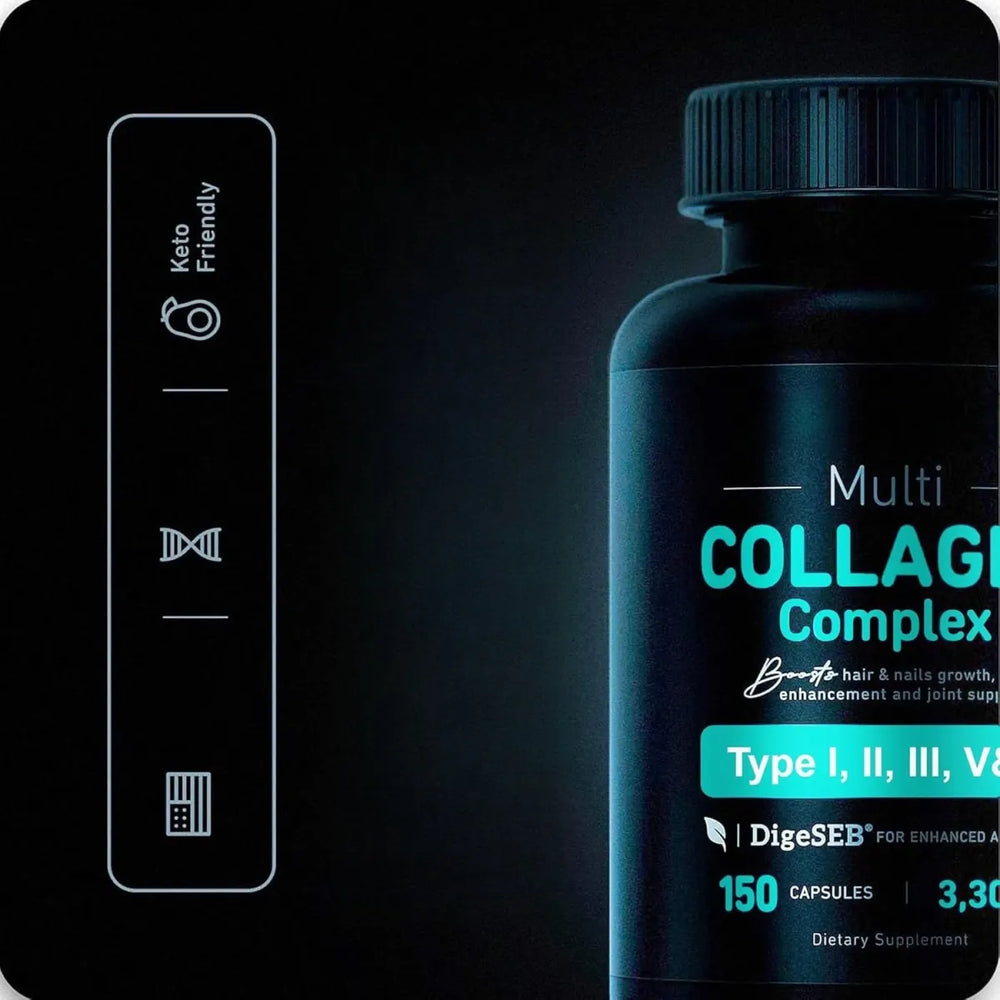 Multi Collagen Complex Capsules | Type I II III V X | Organic Wellness Hub