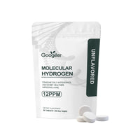 Googeer Molecular Hydrogen Tablets 12PPM - 30 Tablets 30 Day Supply | Daily Antioxidant Supplement Unflavored Dietary Supplement