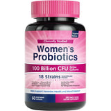 Women's Probiotics 100 Billion CFU | 18 Strains with Cranberry, Vitamin B6 & C | 60 Veggie Capsules | Clinically Studied | Organic Wellness Hub