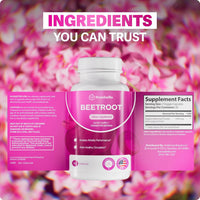 Rosabella Beetroot 1300mg | Blood Pressure, Heart Energy & Nitric Oxide Support | 100% Vegan 30-Day Supply