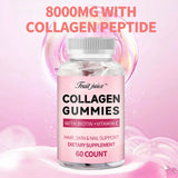Collagen Gummies with Biotin + Vitamin C | Hair Skin & Nail Support | 60 Count | Fruit Juice